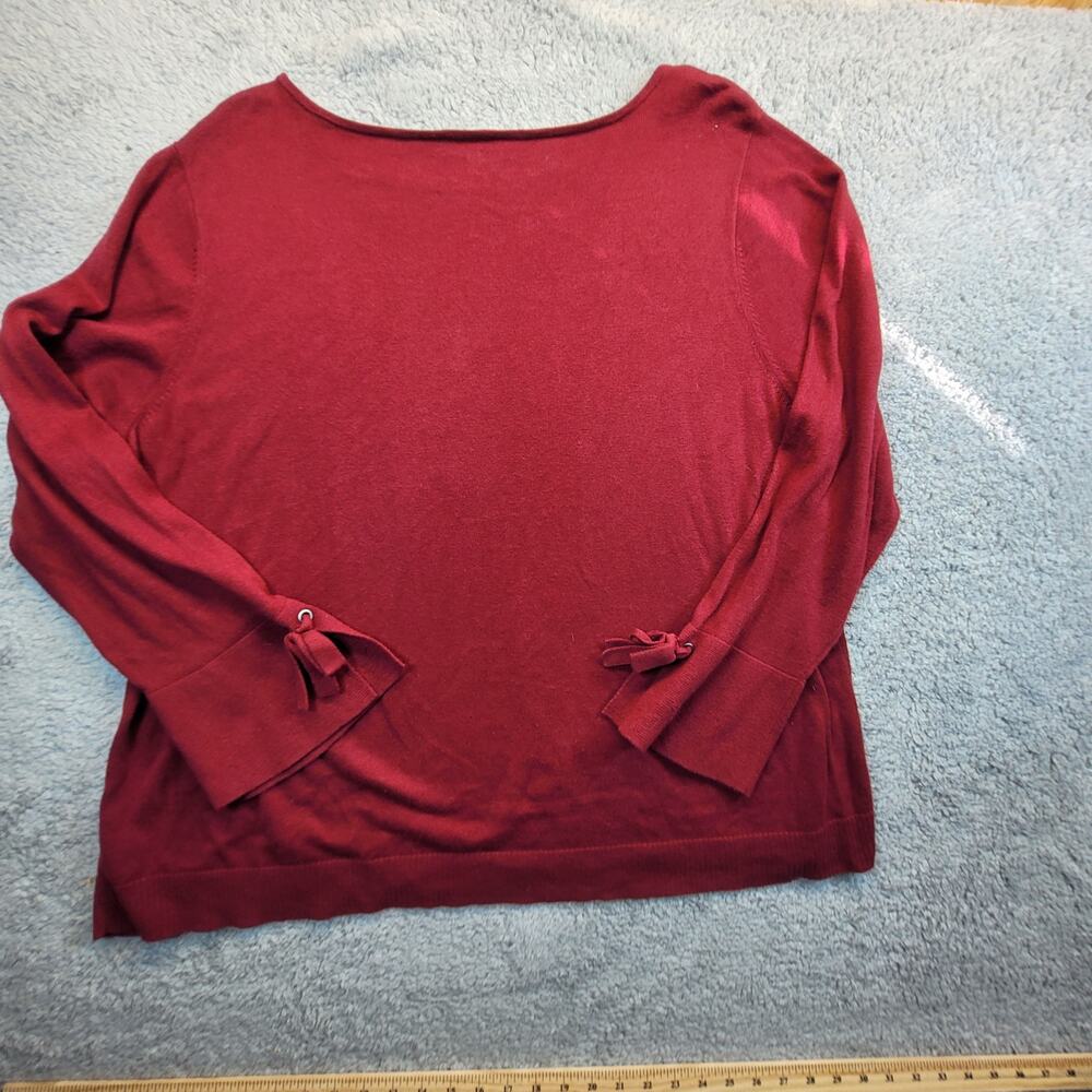 TALBOTS 3X WOMANS SWEATER LONG SLEAVE RED - Picture 6 of 9